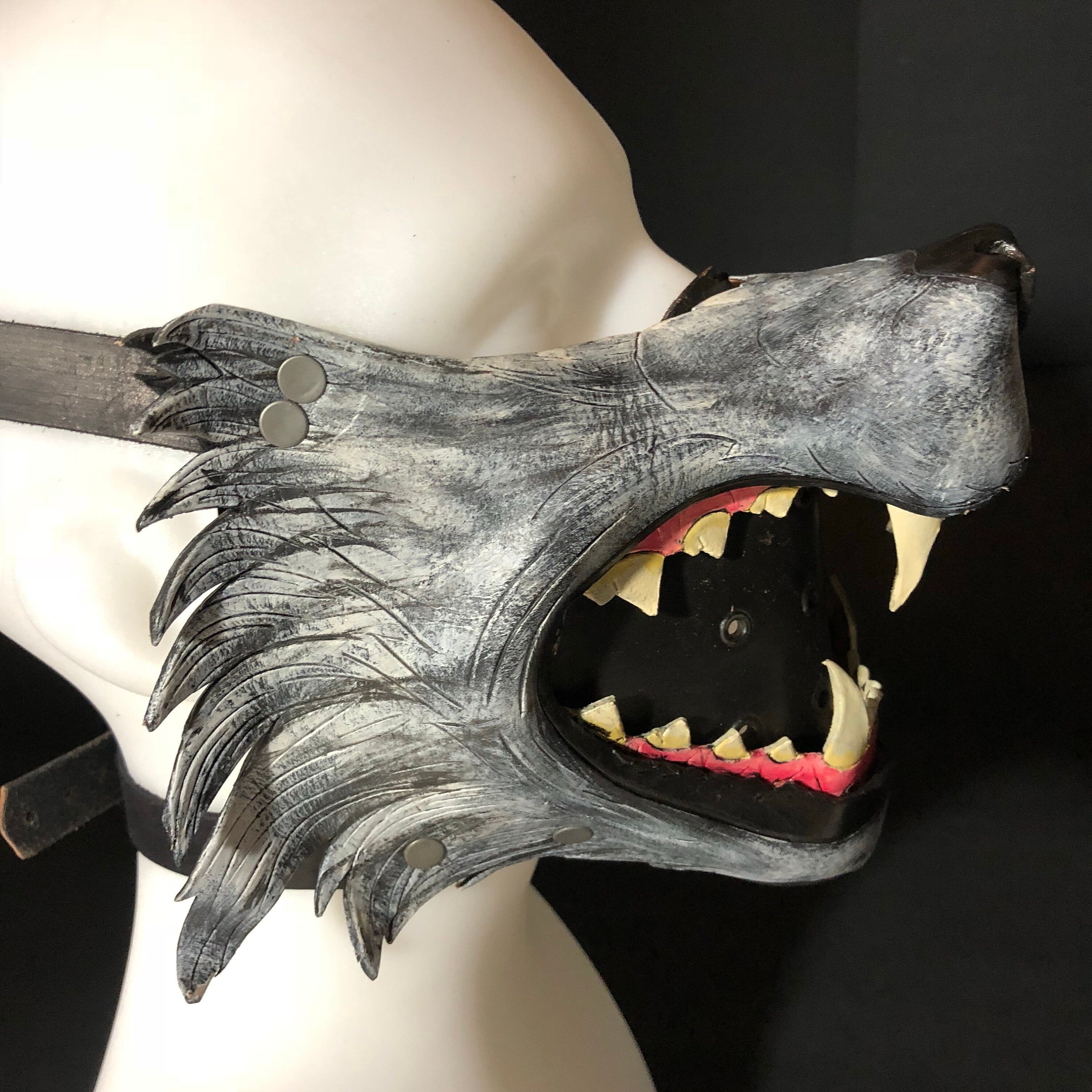 Mouth of the Lycan - Handmade Genuine Leather Riding Mouth Mask Rockwell Masks