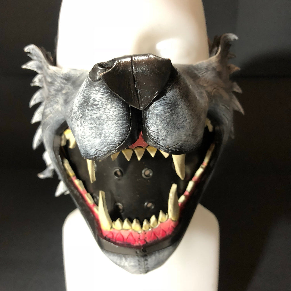 Mouth of the Lycan - Handmade Genuine Leather Riding Mouth Mask Rockwell Masks