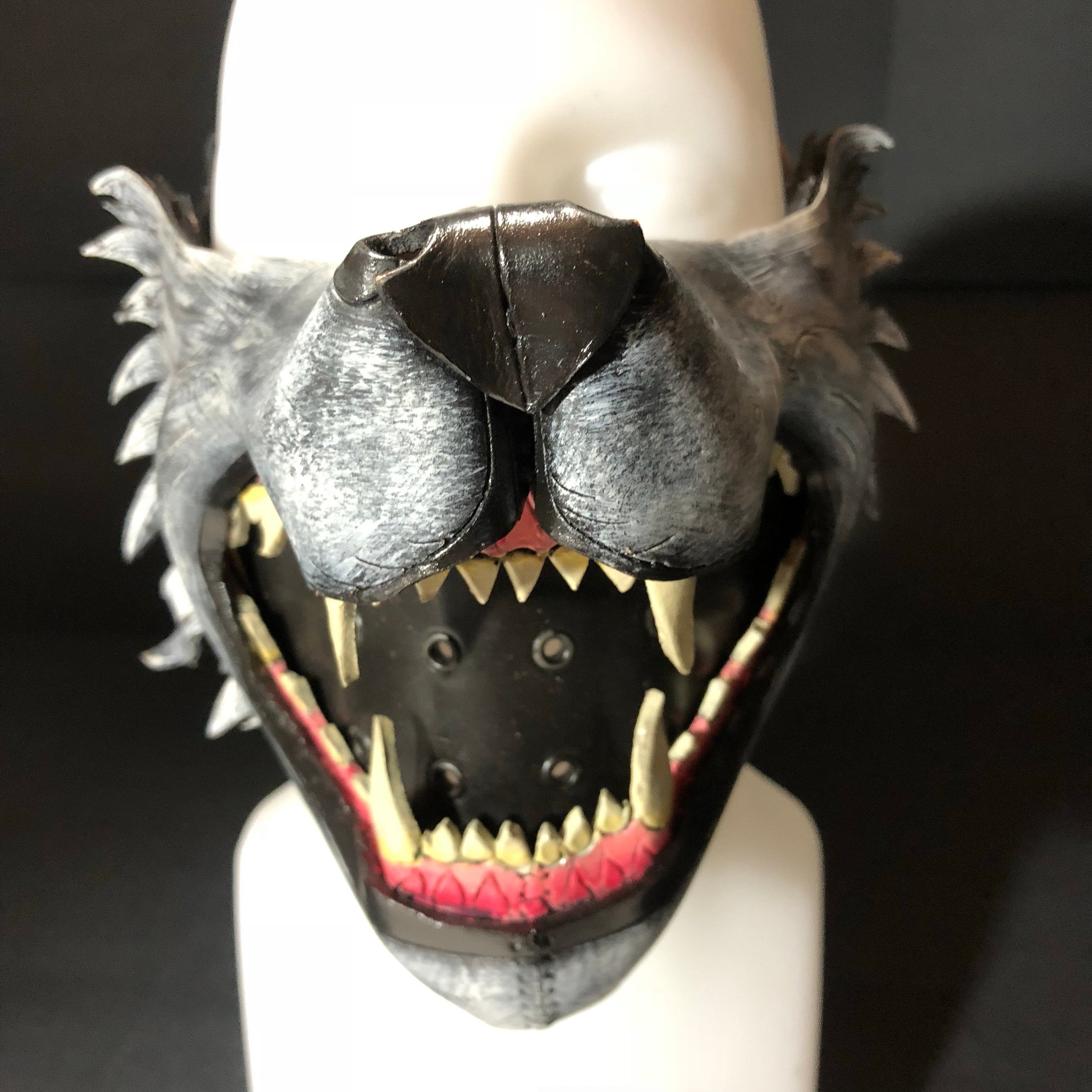 Mouth of the Lycan - Handmade Genuine Leather Riding Mouth Mask Rockwell Masks