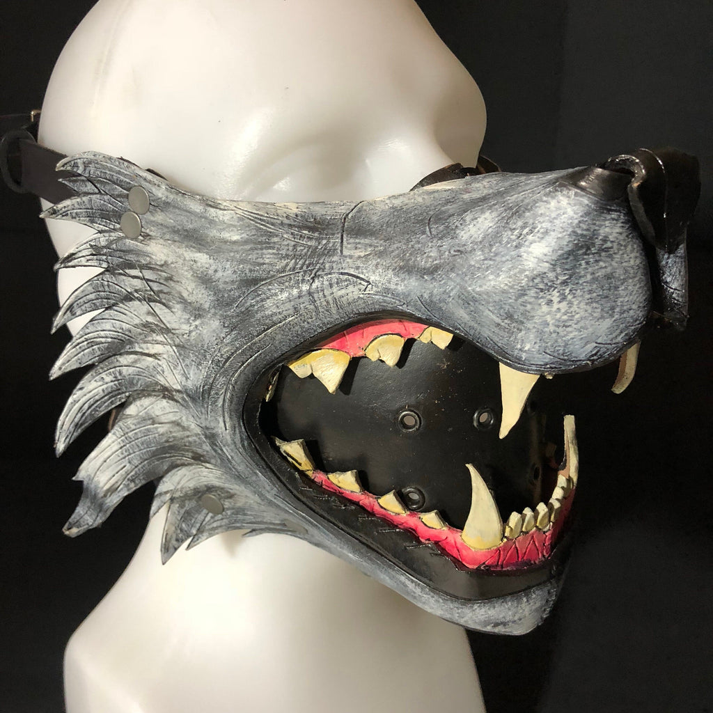 Mouth of the Lycan - Handmade Genuine Leather Riding Mouth Mask Rockwell Masks