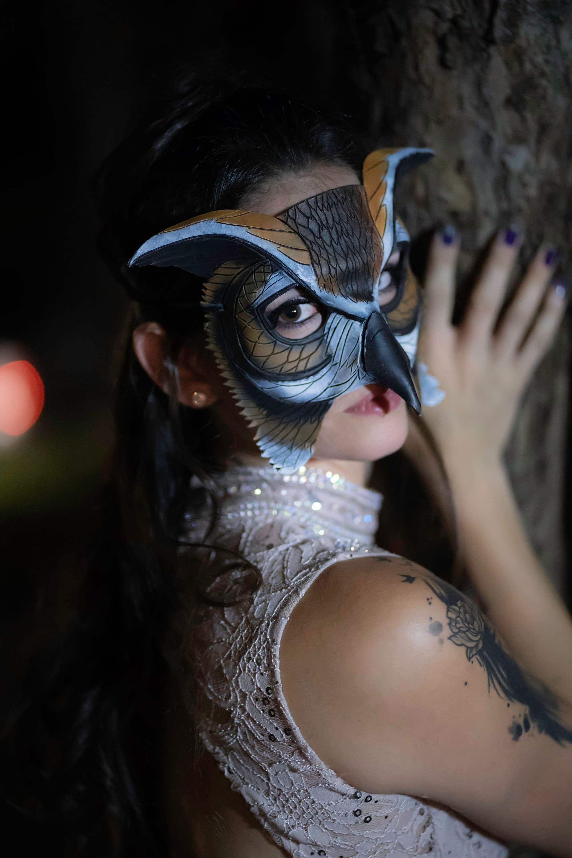 In Stock - Horned Owl Handmade Genuine Leather Mask Rockwell Masks