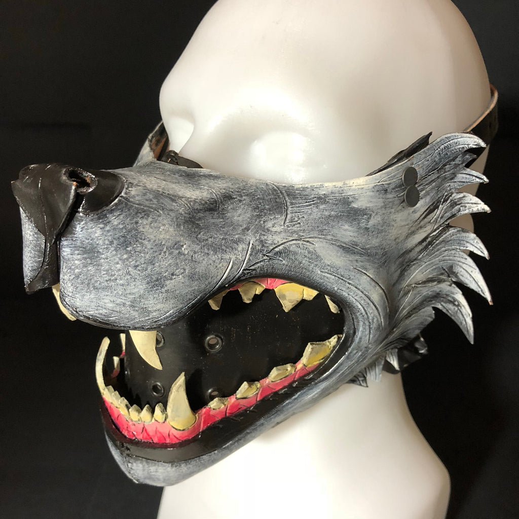 Mouth of the Lycan - Handmade Genuine Leather Riding Mouth Mask Rockwell Masks