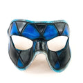 Harlequin Handmade Genuine Leather Mask in Black and Blue Rockwell Masks