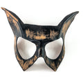 Handmade Genuine Leather Cat  Mask in Nude and Black Rockwell Masks