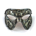 Dual Layer Handmade Genuine Leather Mask in Silver Rust with Swarovski Crystals Rockwell Masks