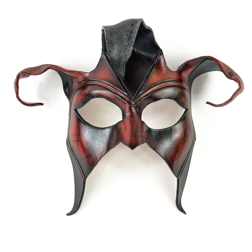 Jester Handmade Genuine Leather Mask in Brown Rockwell Masks