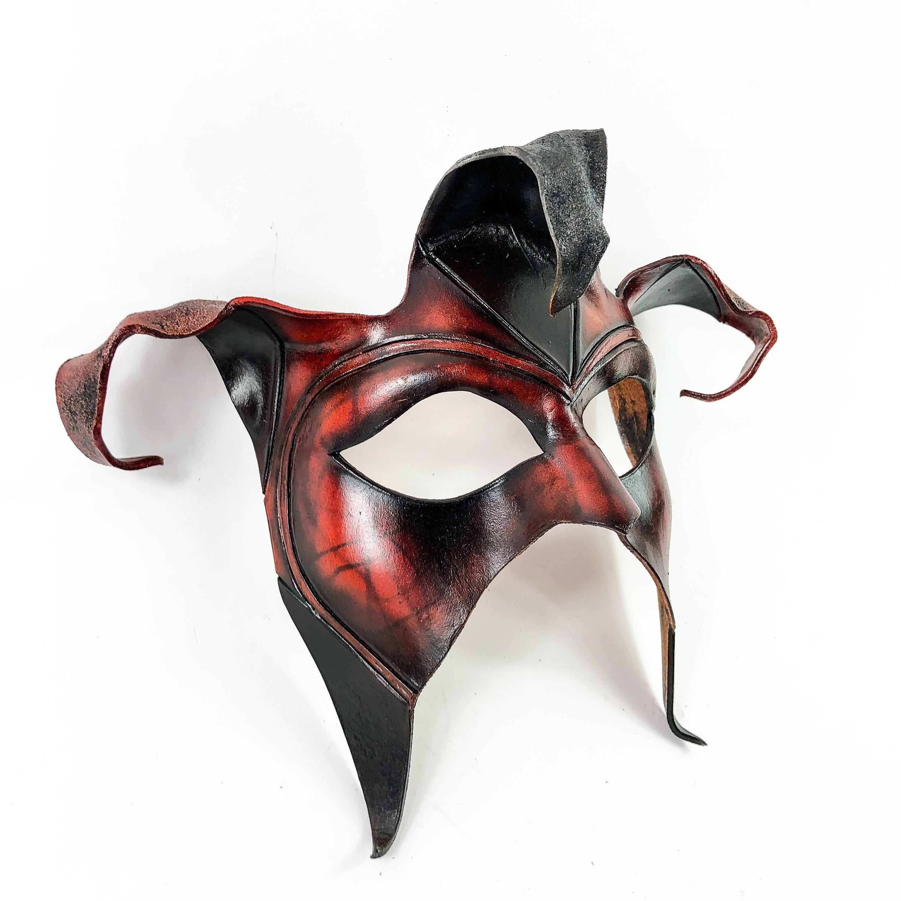 Jester Handmade Genuine Leather Mask in Brown Rockwell Masks