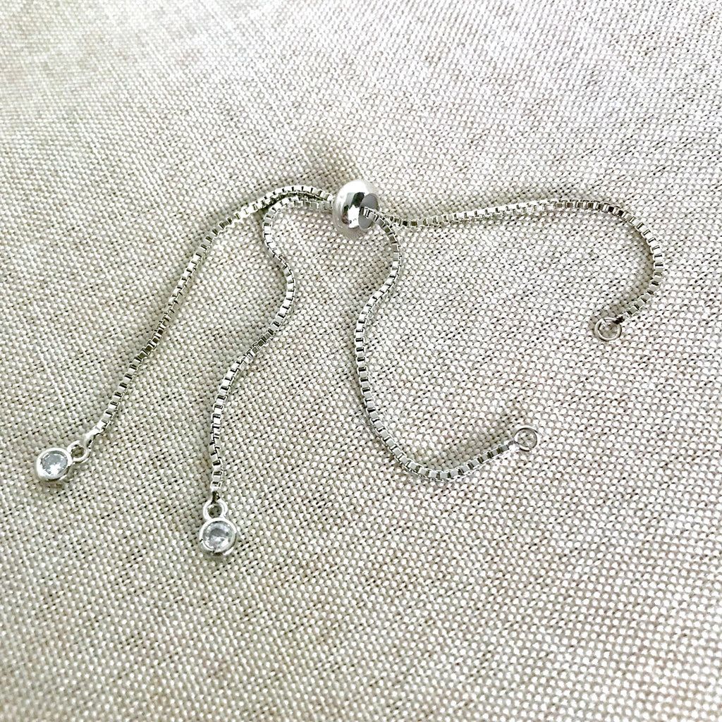 Silver Box Chain - Dainty Fine - Adjustable 5 to 9 Inches - with Open Loops - Adjustable Box Chain Bracelet - Silver The Attic Exchange