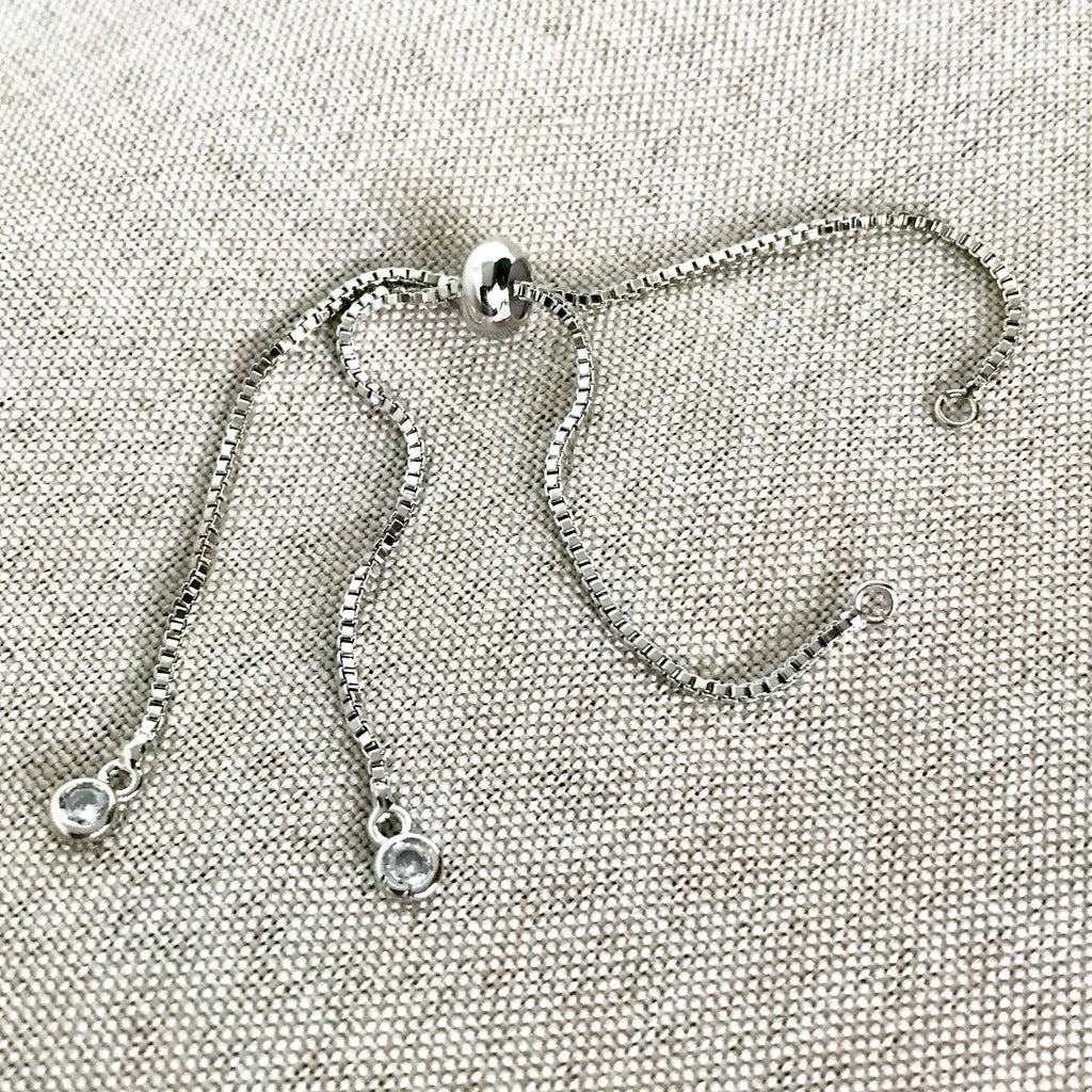 Silver Box Chain - Dainty Fine - Adjustable 5 to 9 Inches - with Open Loops - Adjustable Box Chain Bracelet - Silver The Attic Exchange