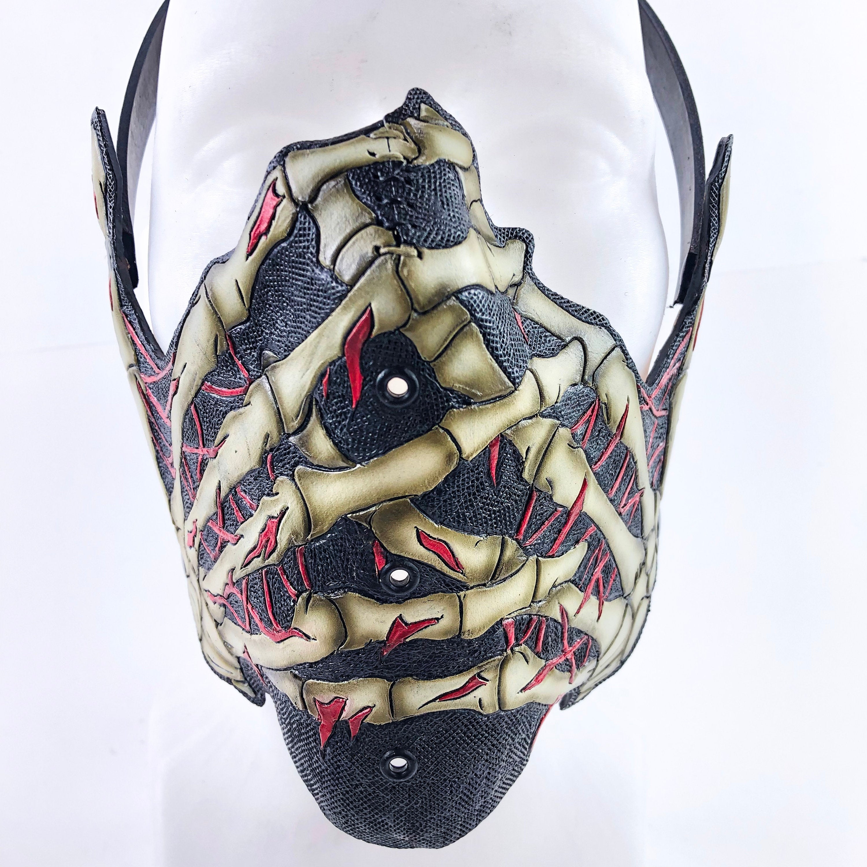 Handcrafted Genuine Leather Skeleton Hand Mask Rockwell Masks