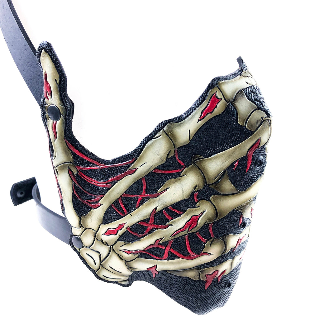 Handcrafted Genuine Leather Skeleton Hand Mask Rockwell Masks