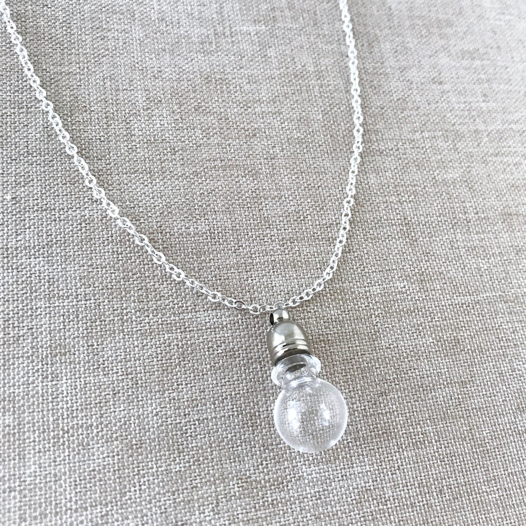 Handblown Round Glass Bottles - Glass Vials - With rubber corks and cap with loop - Gbottle-rbulb - Package of 5 Bottles The Attic Exchange