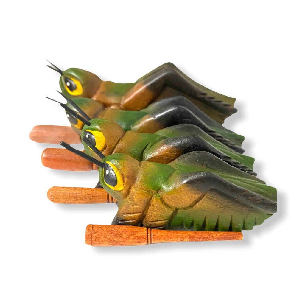 3" Painted Wooden Musical Cricket Percussion Instrument Music Frog Co