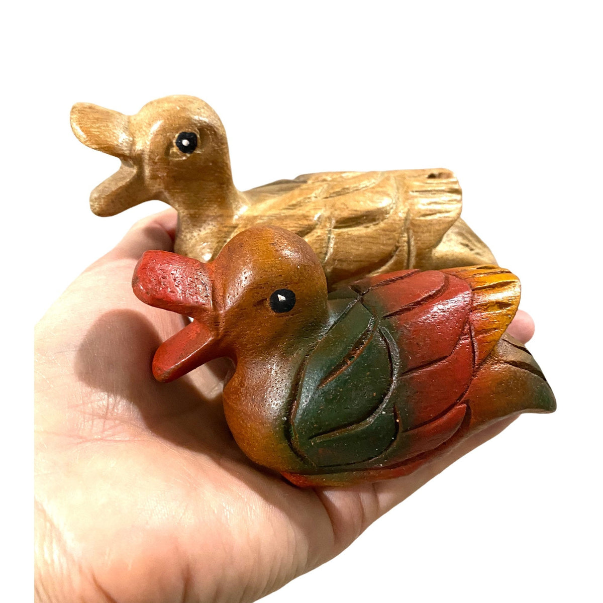 Painted Wooden Musical Whistle Duck Noise Maker Music Frog Co