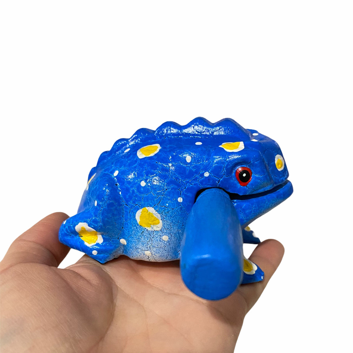 3" Wooden Musical Frog - Winter Design (Percussion Instrument) Music Frog Co