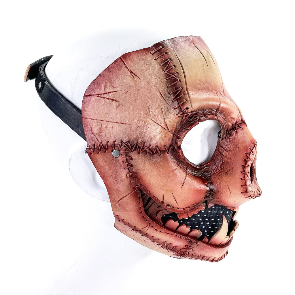 Evil Swine - Genuine Leather Mask - Freshly Butchered Horror Pig  - Handmade Full Face Cover for Halloween or Performance Costume Rockwell Masks
