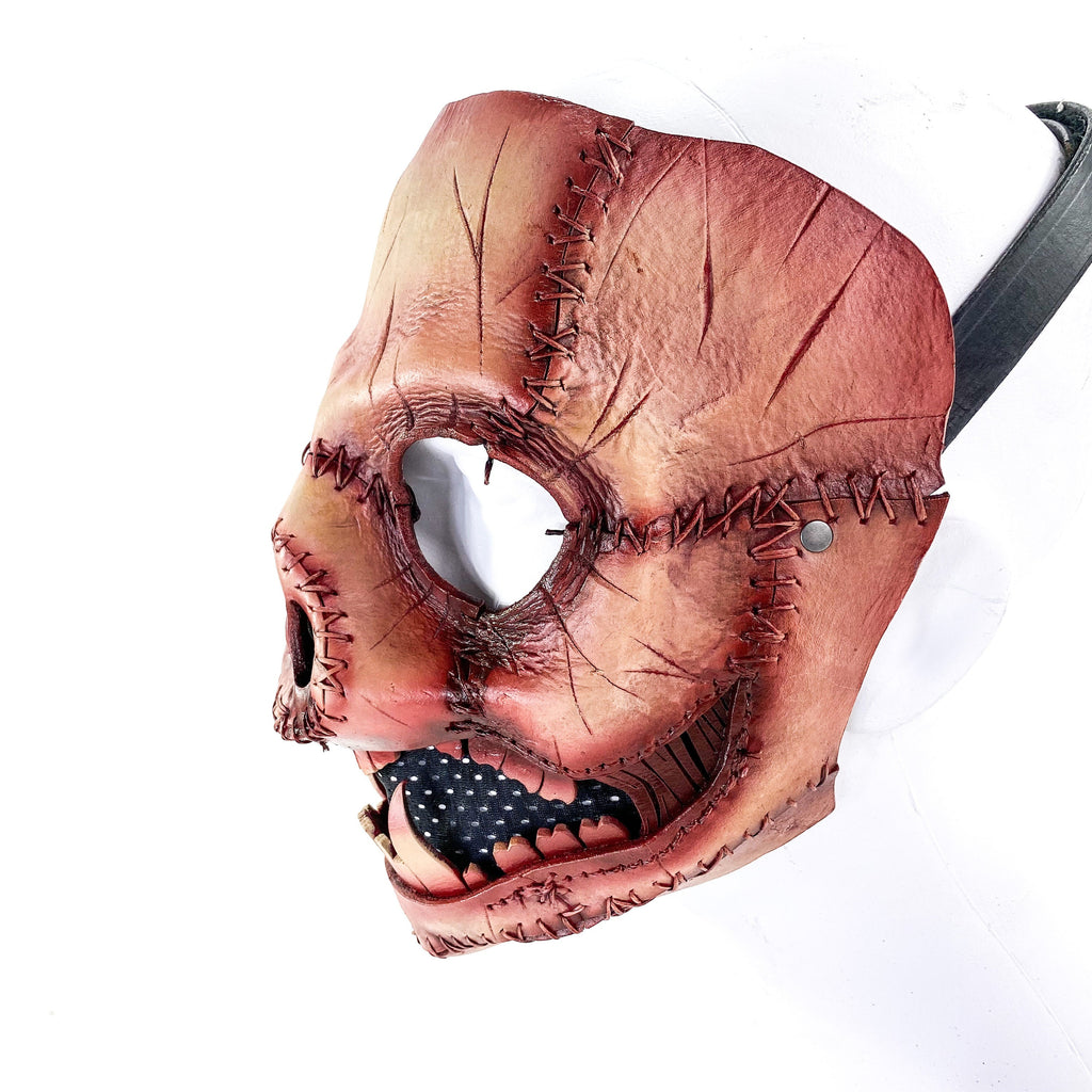 Evil Swine - Genuine Leather Mask - Freshly Butchered Horror Pig  - Handmade Full Face Cover for Halloween or Performance Costume Rockwell Masks