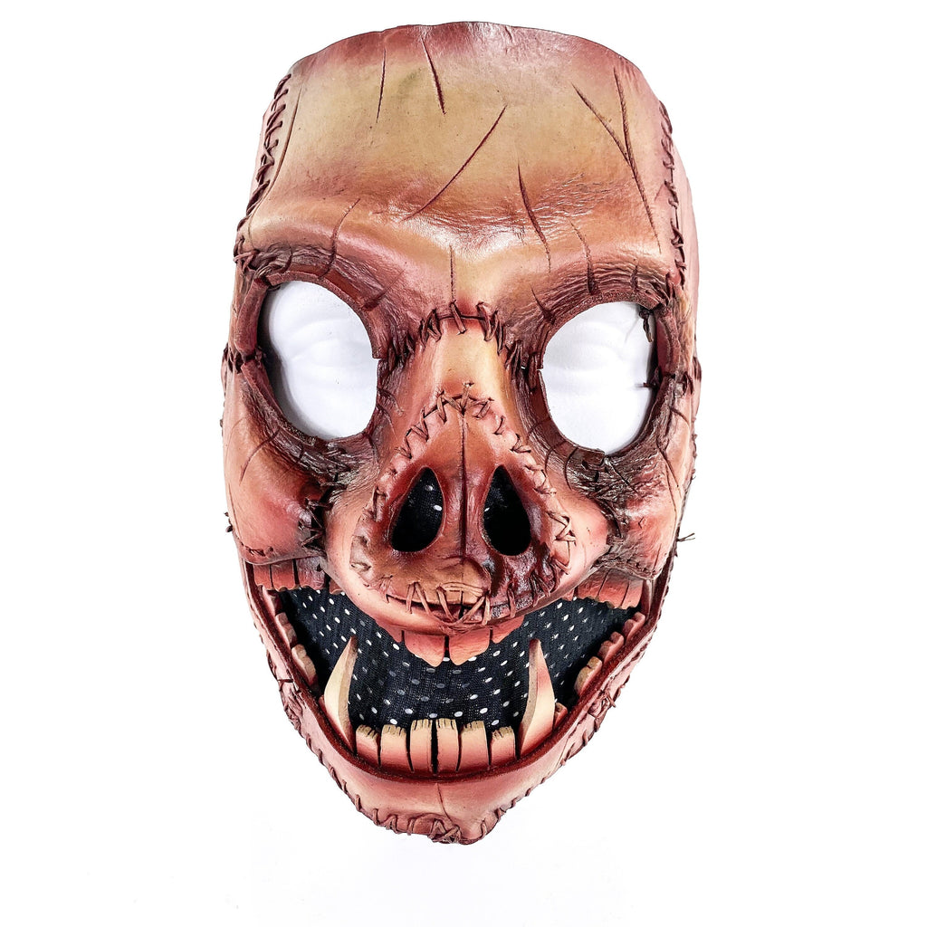 Evil Swine - Genuine Leather Mask - Freshly Butchered Horror Pig  - Handmade Full Face Cover for Halloween or Performance Costume Rockwell Masks