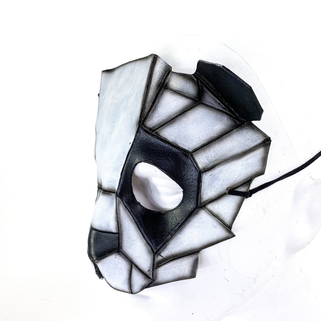Geometric Panda Bear Leather Mask Rockwell Masks
