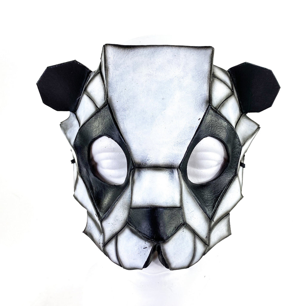 Geometric Panda Bear Leather Mask Rockwell Masks