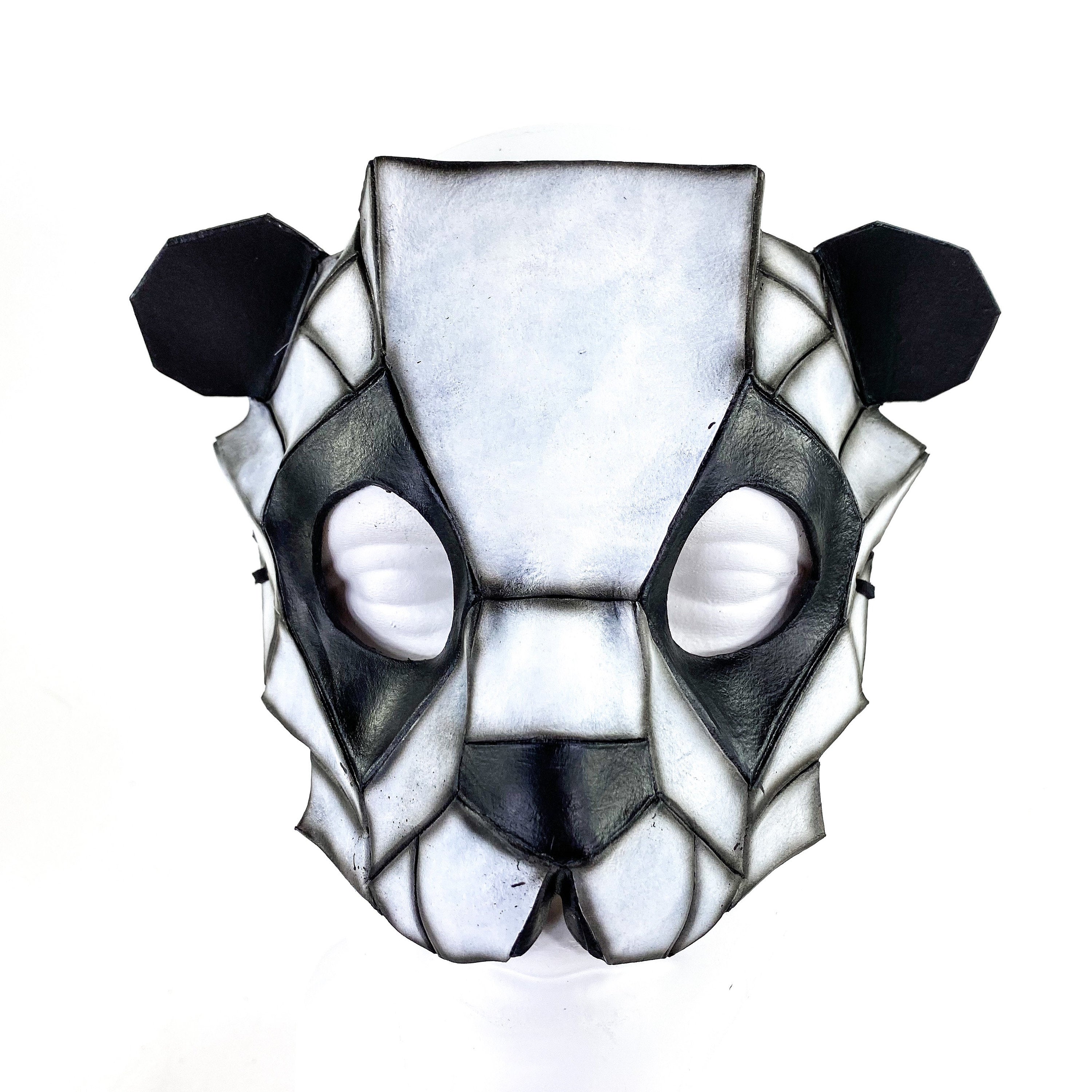 Geometric Panda Bear Leather Mask Rockwell Masks