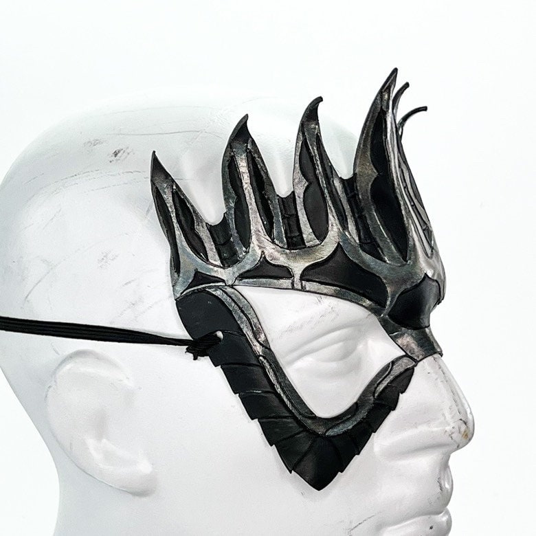 Masquerade Crown Mask of Handmade Genuine Leather in Metallics Rockwell Masks