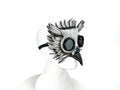 White Horned Owl Goggles Handmade Genuine Leather Mask Rockwell Masks