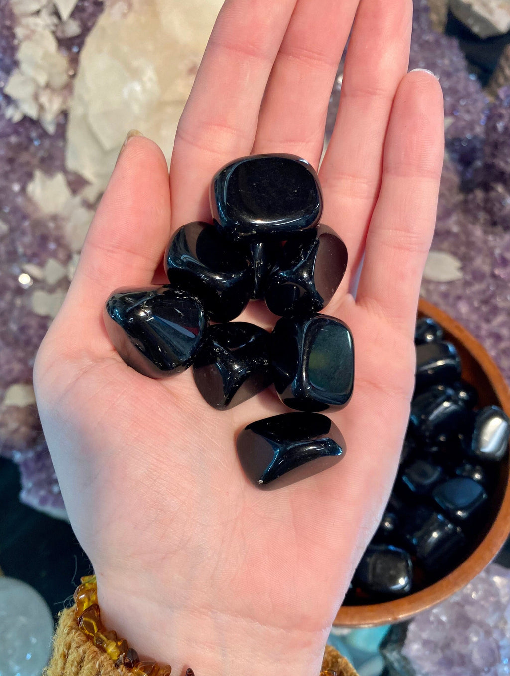 Obsidian Tumbled Stone - Protection Curious Muse Crystals