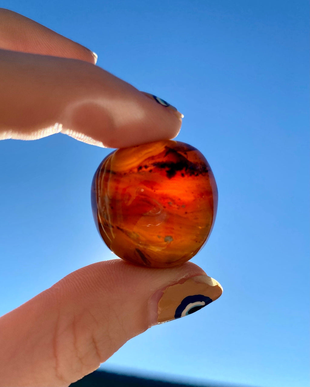 Zebra Amber Tumbled Stone - Balance & Clarity Curious Muse Crystals