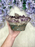 Uruguay Amethyst Geode | Calcite & Goethite Inclusions Curious Muse Crystals