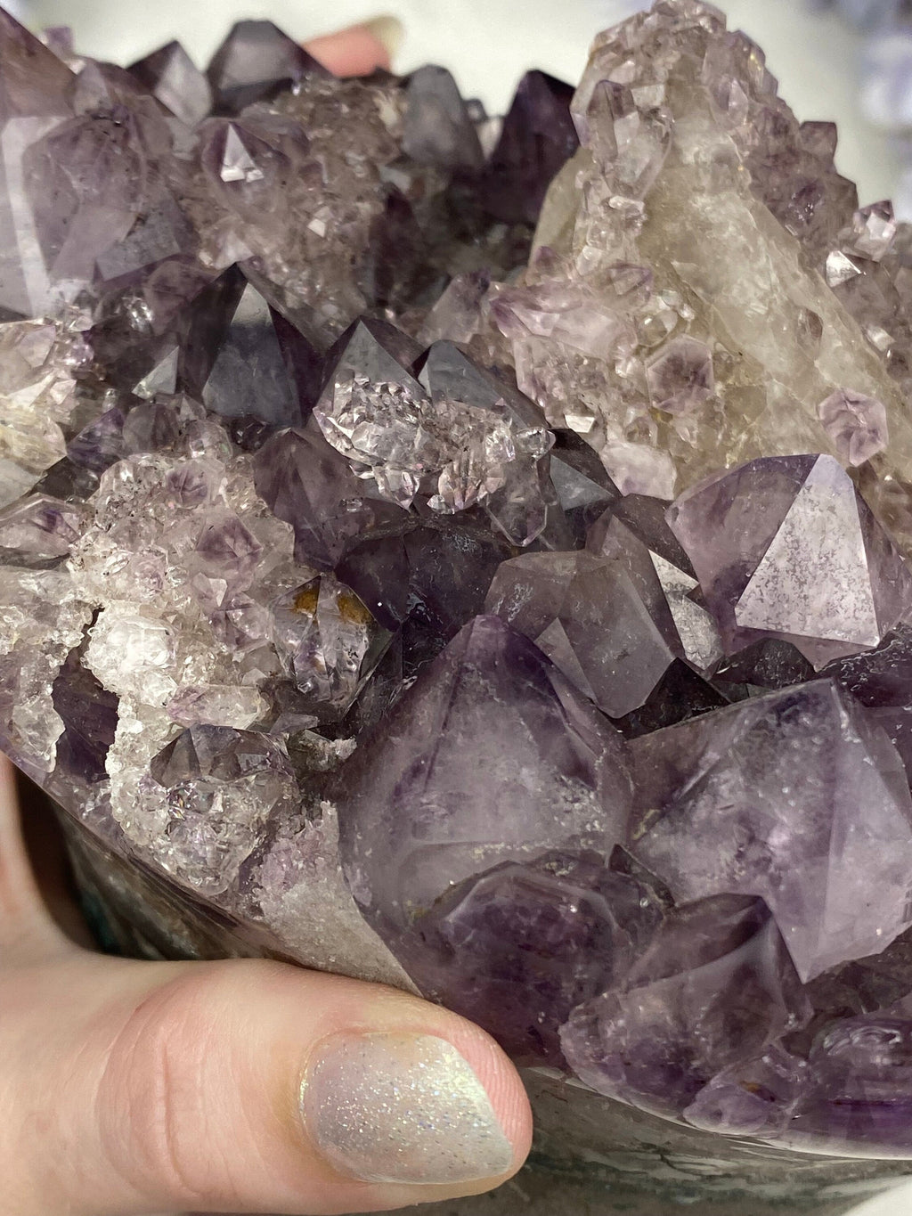 Amethyst with Calcite and Goethite | Brazil Curious Muse Crystals