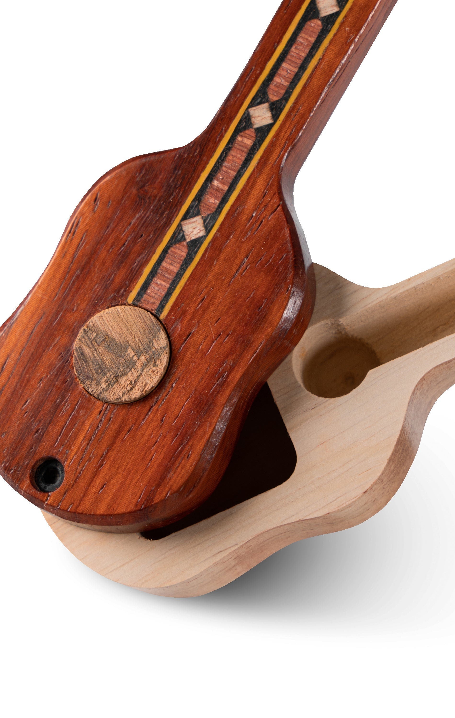 Guitar Shaped Wooden Dugout with Piece of 1969 Woodstock Stage (2" Metal Bat Included) Peace Of Stage LLC