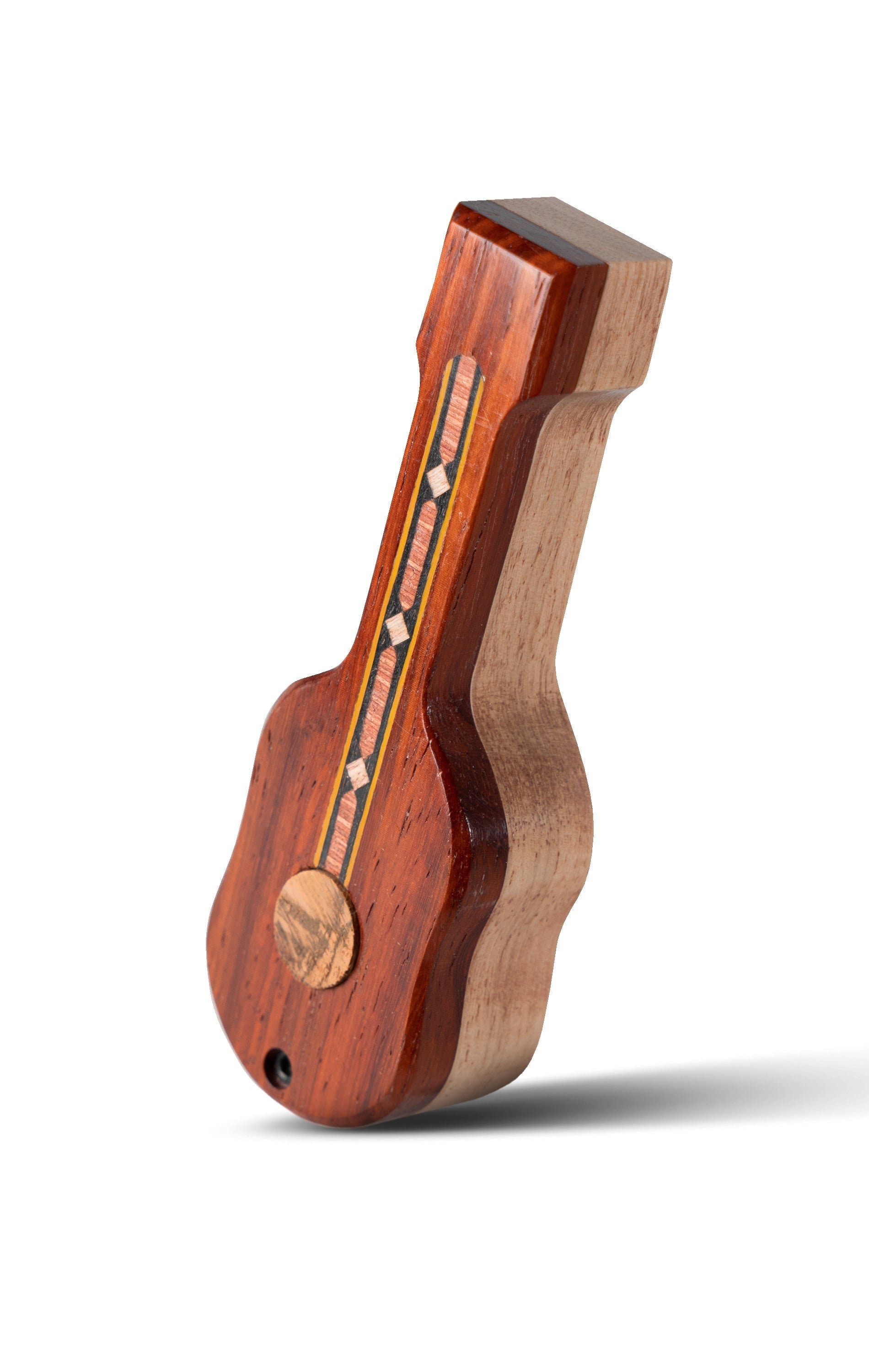 Guitar Shaped Wooden Dugout with Piece of 1969 Woodstock Stage (2" Metal Bat Included) Peace Of Stage LLC