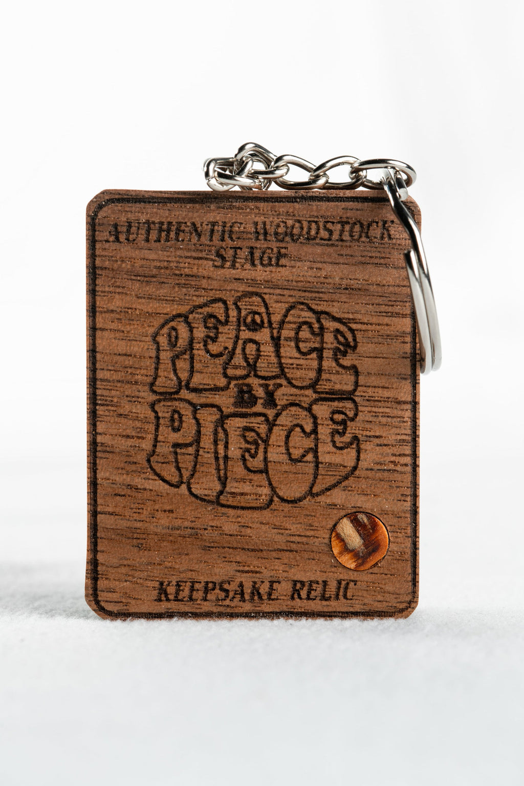 Hand Made Key Chains Including Piece of 1969 Woodstock Stage Peace Of Stage LLC