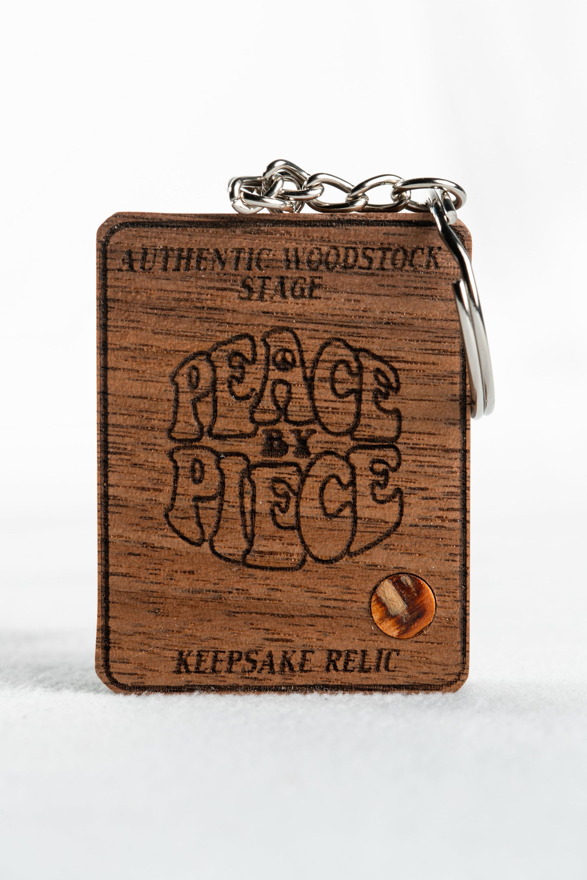 Hand Made Key Chains Including Piece of 1969 Woodstock Stage Peace Of Stage LLC