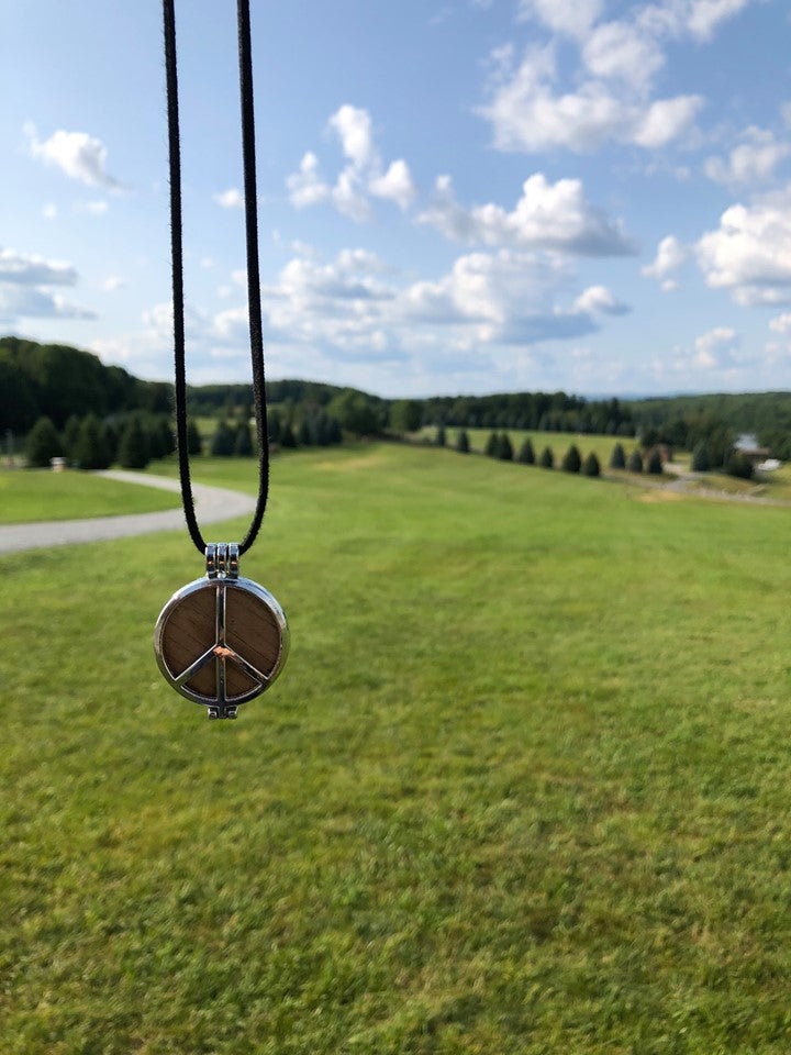 1969 Woodstock Stage Peace Sign Pendant Necklace Peace Of Stage LLC