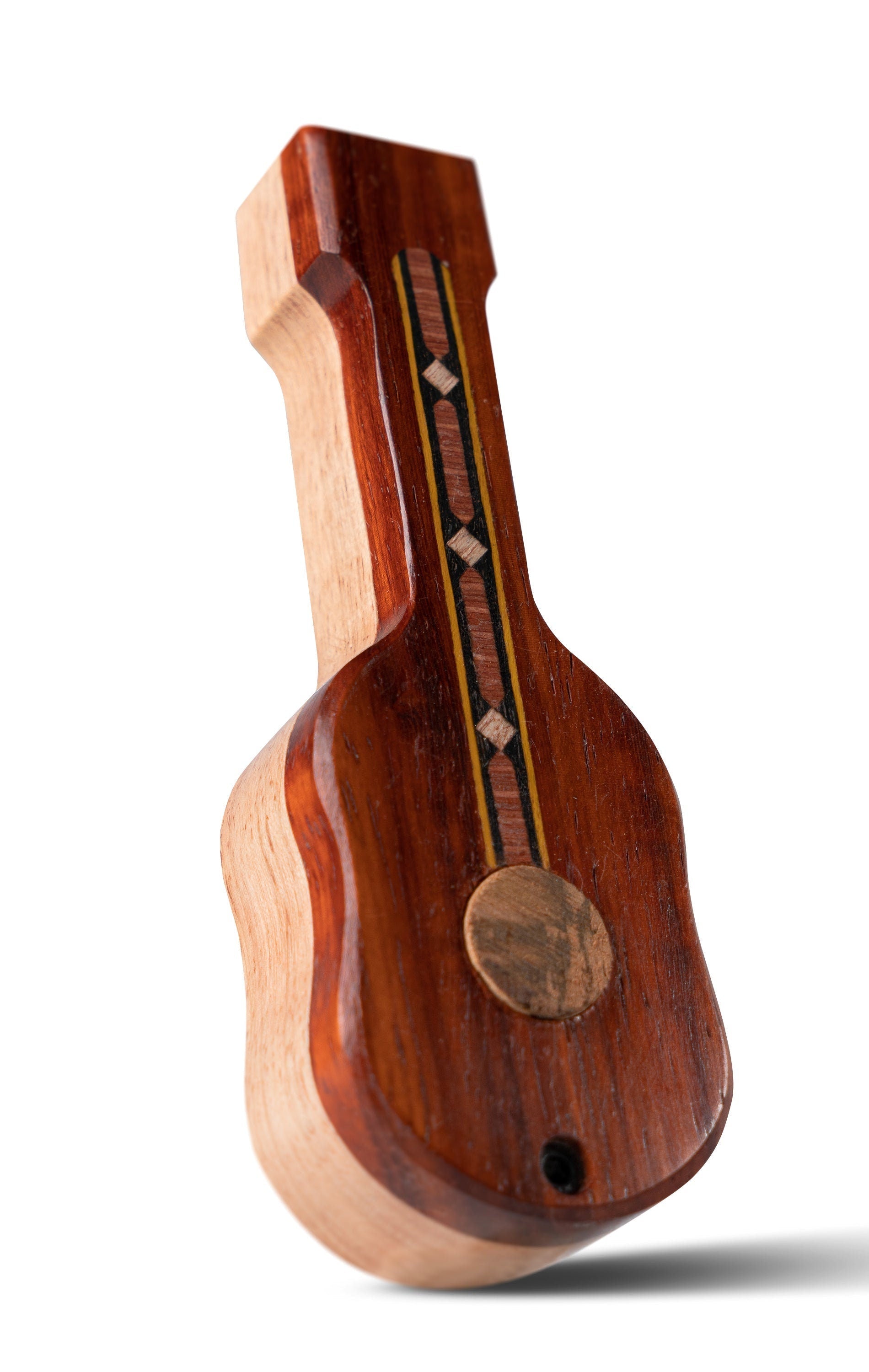 Guitar Shaped Wooden Dugout with Piece of 1969 Woodstock Stage (2" Metal Bat Included) Peace Of Stage LLC