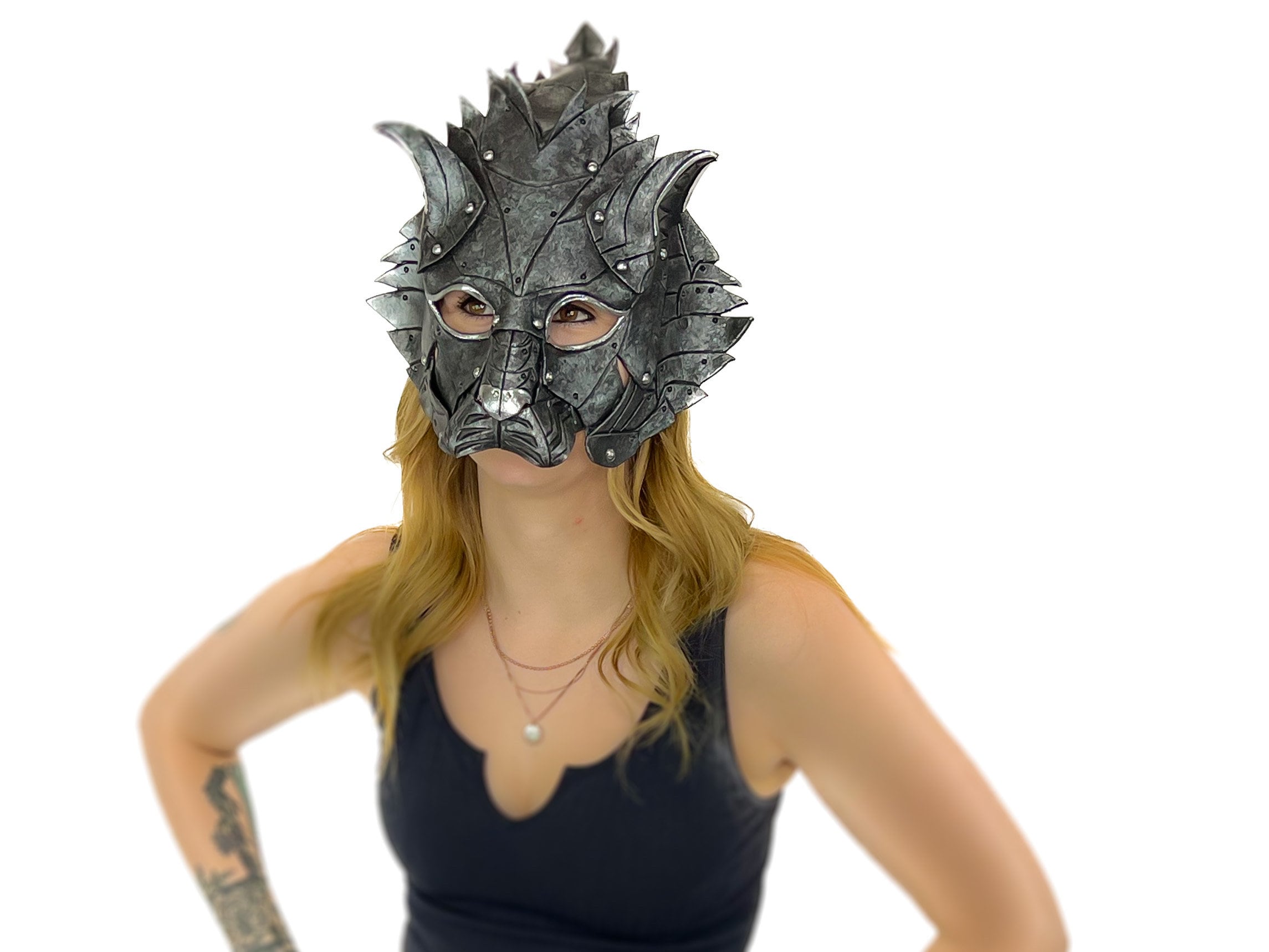 Feline Silver Handmade Genuine Leather Rockwell Masks