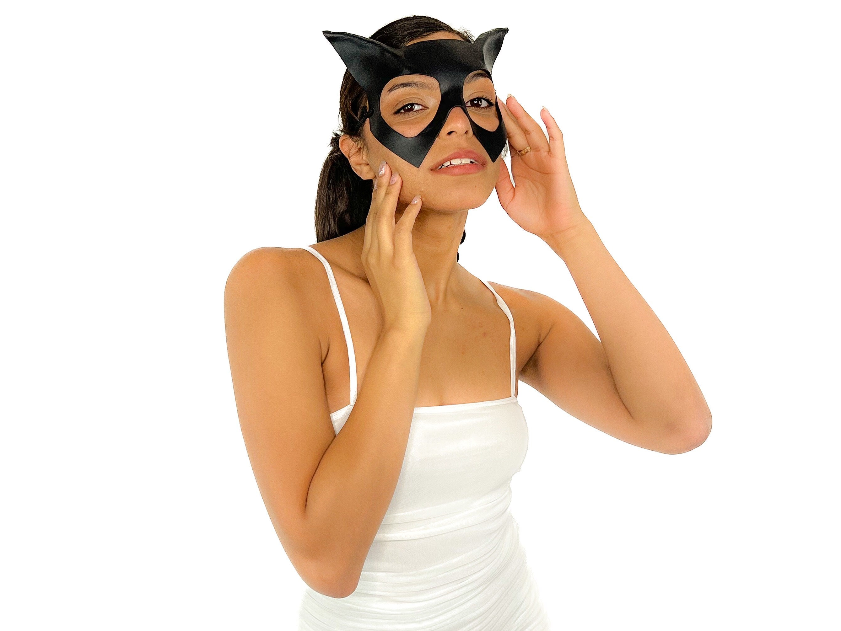 Handmade Genuine Leather Cat Mask Rockwell Masks