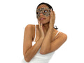 Dual Layer Ornate Masquerade Handmade Genuine Leather Eye Mask in Vintage Cream Rockwell Masks