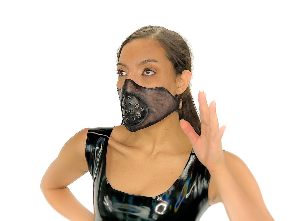 Fully Customizable and Personalizable Two Point Handcrafted Genuine Leather Mouth Riding Mask Rockwell Masks