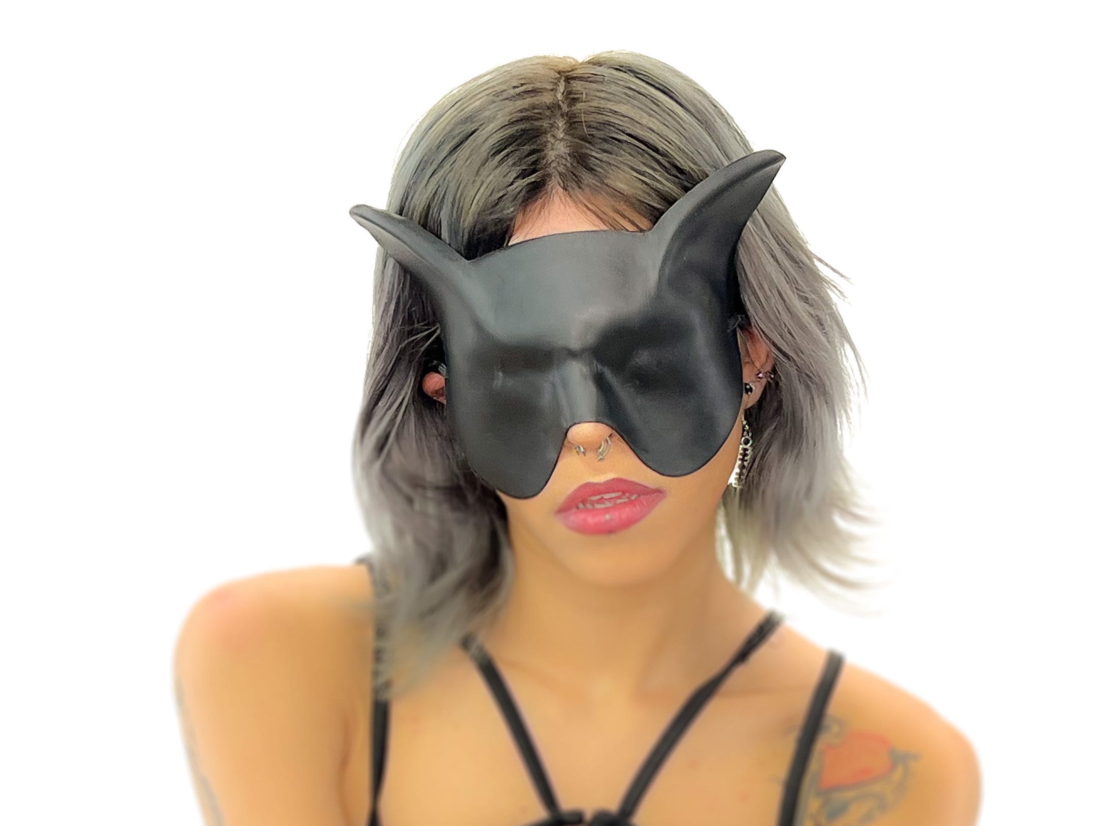 Super Hero Cat Sleep Mask or Blindfold - Handmade Genuine Leather - Optional Deerskin Or Suede Lining Rockwell Masks