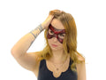 Ornate Masquerade Handmade Genuine Leather Eye Mask in Red and Black Rockwell Masks