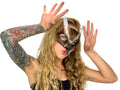 Layered Eagle Owl Handmade Genuine Leather Mask Rockwell Masks
