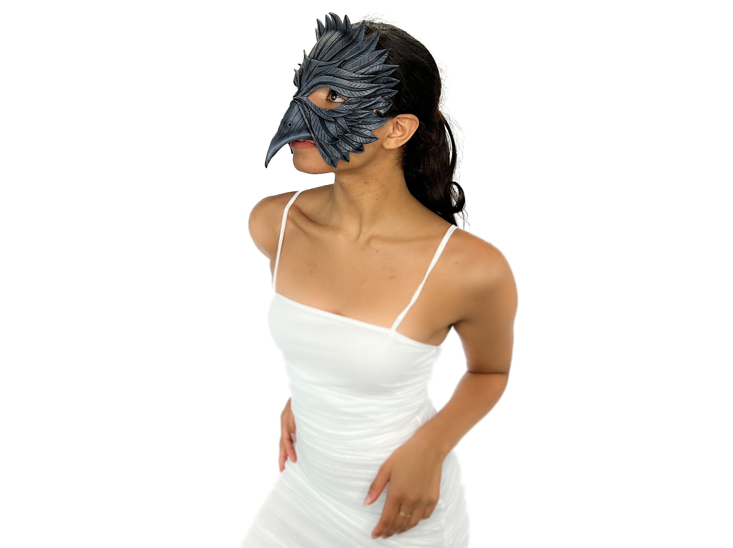Black Raven Handmade Genuine Leather Mask Rockwell Masks