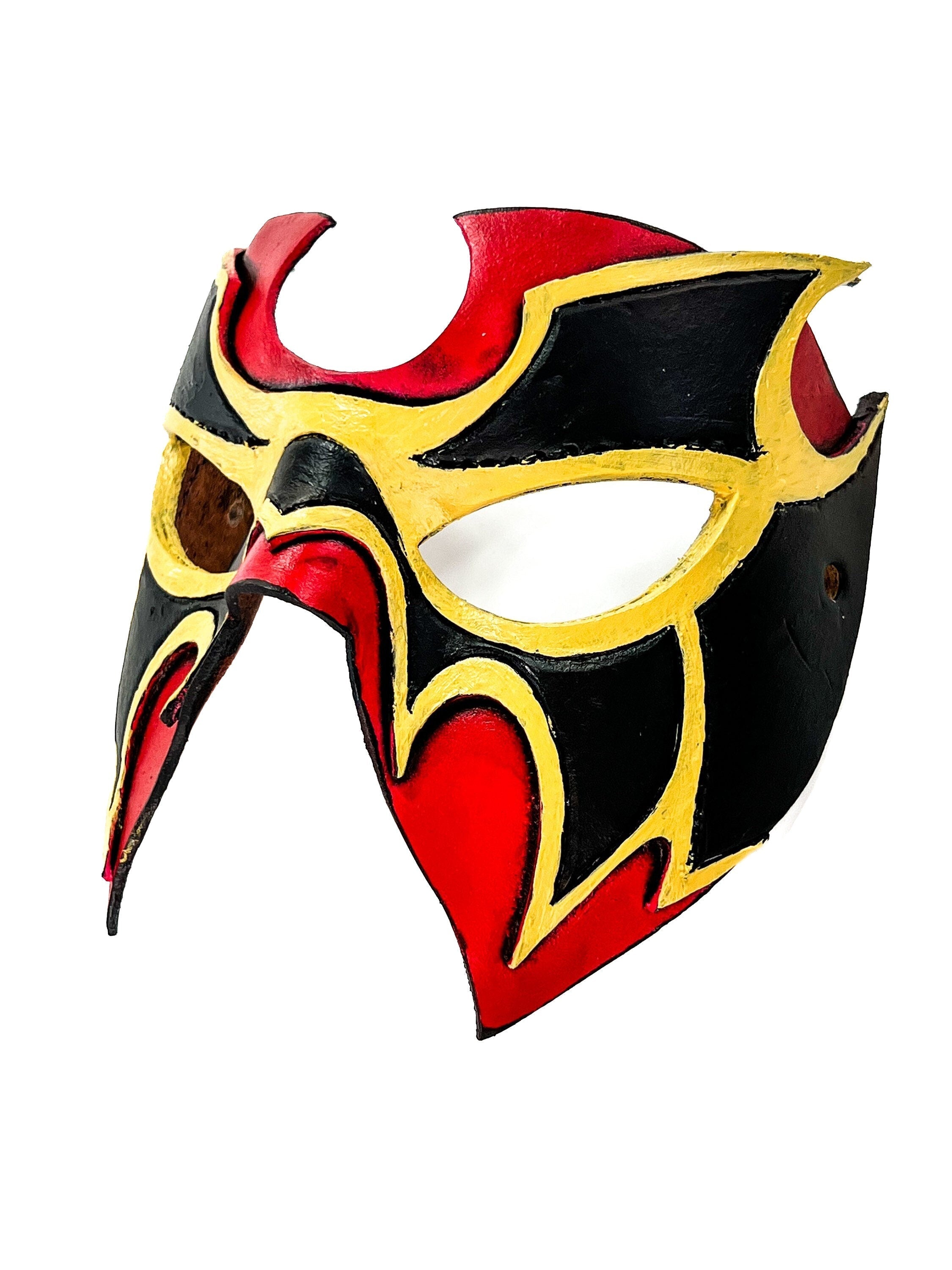 Super Hero Wrestling Mask Handmade Genuine Leather Mask Rockwell Masks