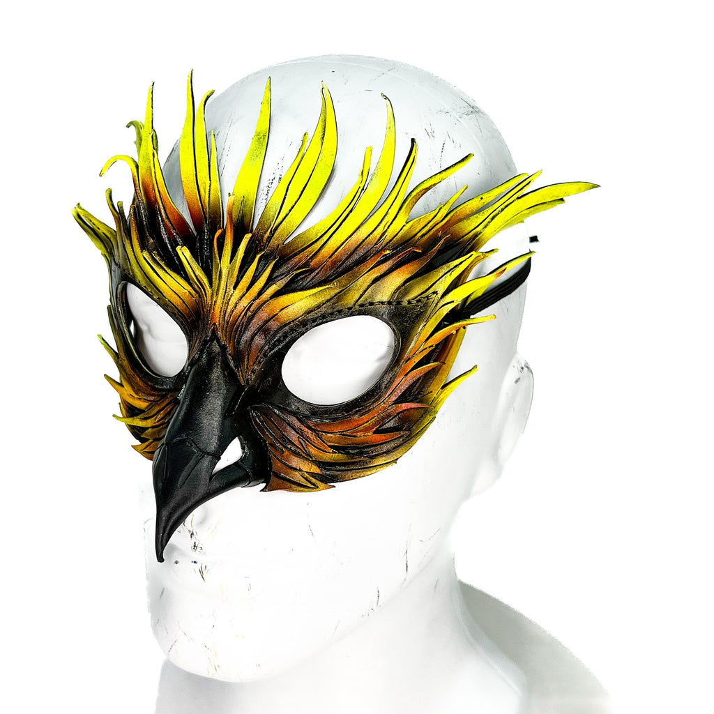 Layered Phoenix Handmade Genuine Leather Mask Rockwell Masks