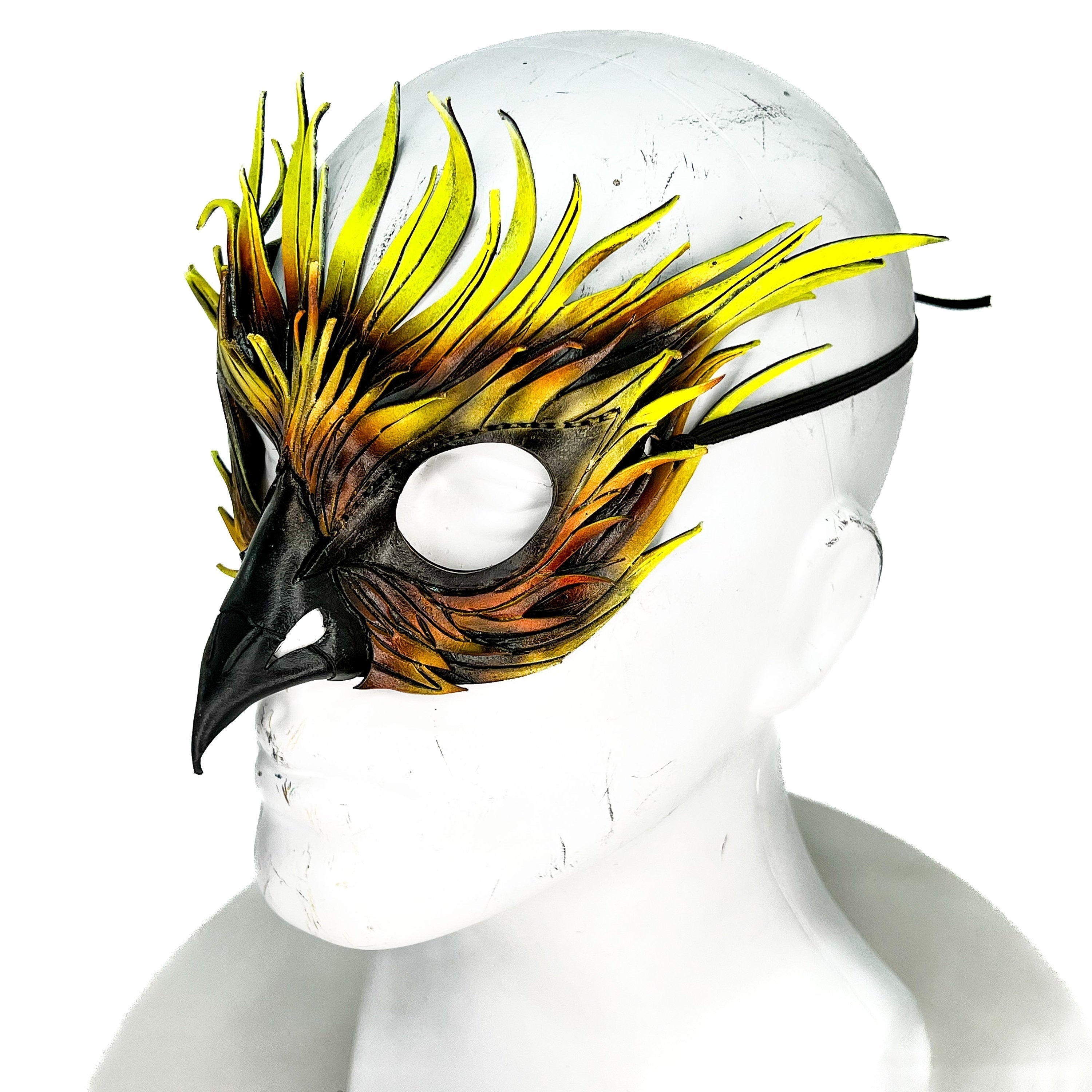 Layered Phoenix Handmade Genuine Leather Mask Rockwell Masks