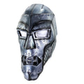 Genuine Leather Mask - Weathered Steel Paint - Handmade Full Face Cover for Masquerades Halloween or Cosplay Costume Rockwell Masks