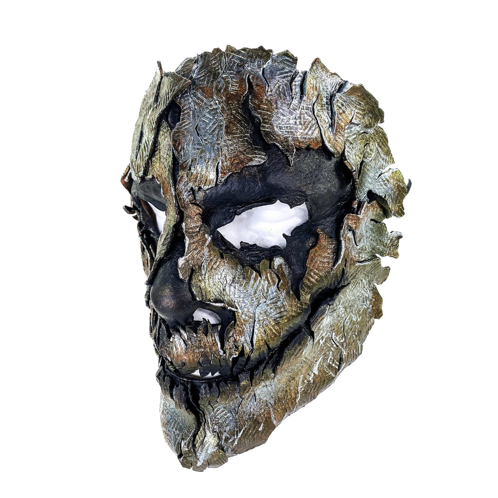 Genuine Leather Mask - Shattered Metal Paint - Handmade Full Face Cover for Halloween, Performance or Cosplay Costume Rockwell Masks